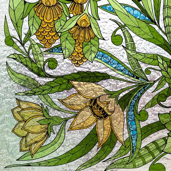 Custom Size Stained Glass Film,3D Frosted Static Cling Window Films,Decor Foil Stickers, Window Treatment for Square Glass Door