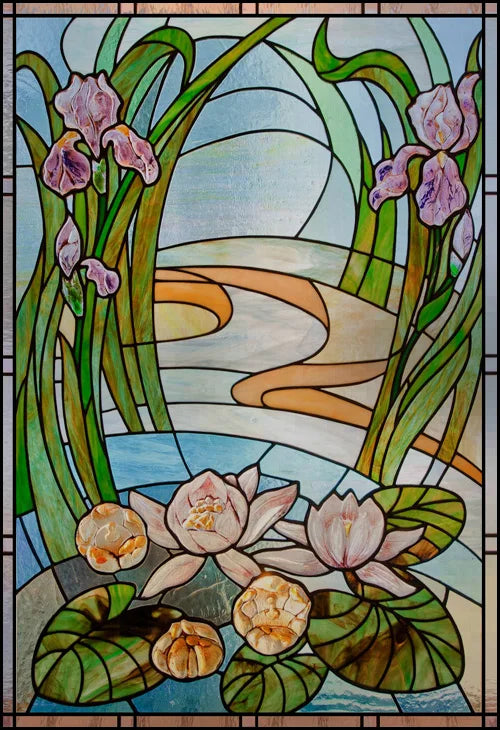 Window Film Frosted Stained Glass Films,Customized Privacy Static Cling,Retro Colorful Stickers Home Decor Bathroom Skylight