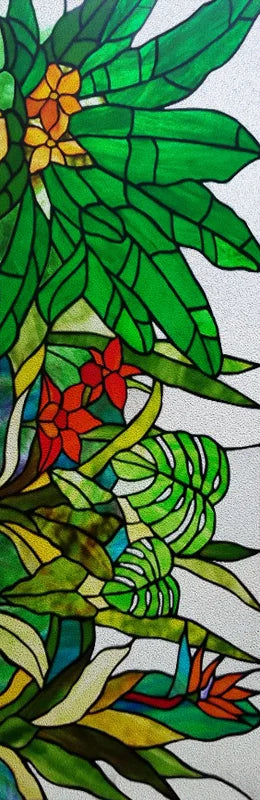 Custom size Window Film Stained Glass Films Frosted Privacy Retro European Tree Flower Colorful Door Sticker Shower Bathroom