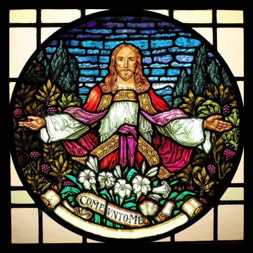 Custom Frosted Stained Glass Window Film,Static Cling Reusable,Jesus Christ Angels Virgin Mary Picture Decor Window Treatment