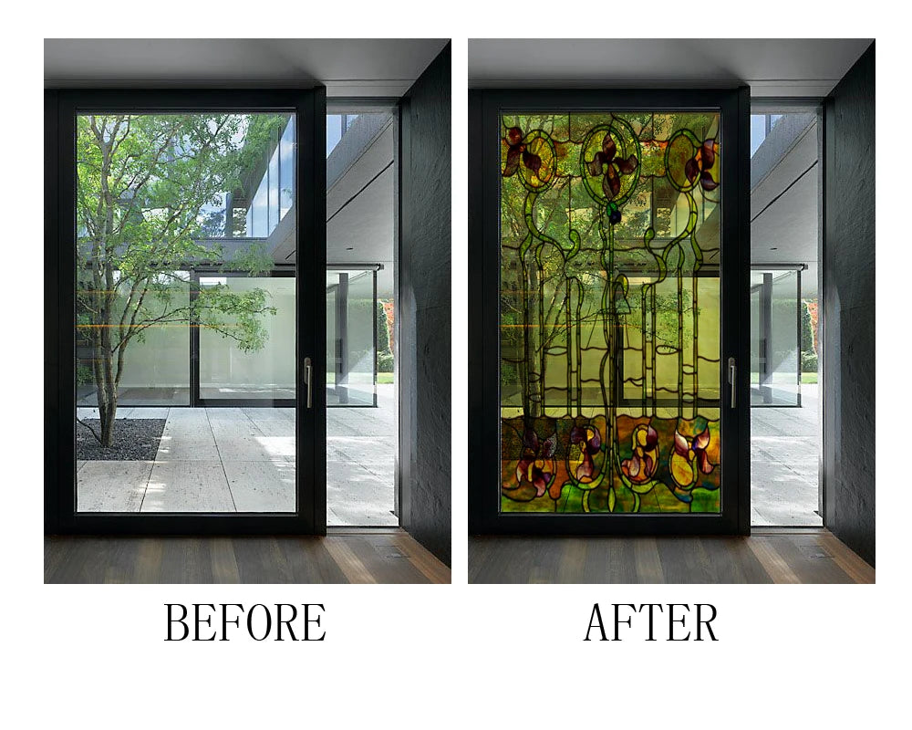 Window Films Stained Glass Films Static Cling Frosted Opaque Church Home Decor Door Sticker Window Treatment Privacy Custom Size