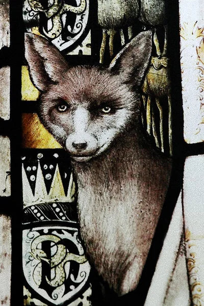 Custom Size Stained Glass Window Film Animal Pattern Rabbit Crow  Bird Fox For Rectangular Shape Glass Office Home Decor