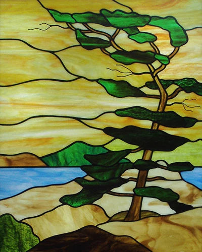 Window Film Frosted Stained Glass Films Customized Art Tree Retrom Static Cling Sticker,Home Decor Window Treatment