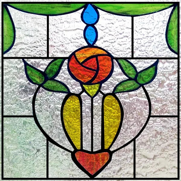 Custom size 3D Matte Window Film Stained Glass Decorative Uv Window Sticker Privacy Frosted Static Cling for Glass Garden Flower