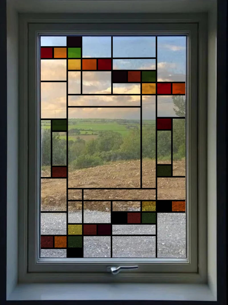 Frosted Stained Glass Window Film, 3D Matte, Transparent,Static Cling,Privacy, Door Sticker,Customized for Office, Home Decor