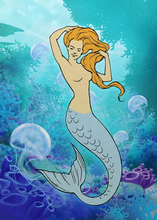 Custom Size Window Stained Glass Films,Mermaid with long hair Picture,Stickers For Bathroom Bedroom Door Office Home Decor