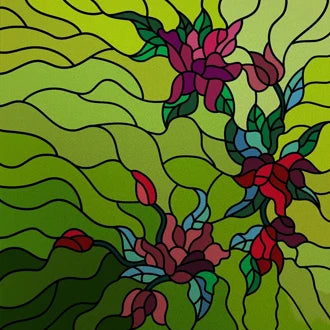 Stained Glass Window Film Frosted Glass Sticker Forest Customized Floral Leaves For Bathroom Kitchen Office Door Home Decor