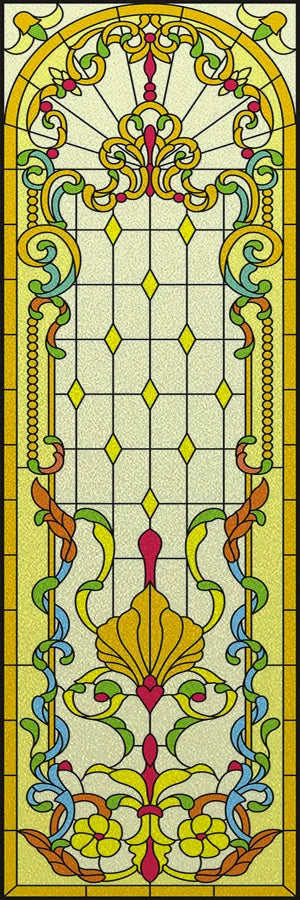 Frosted Stained Glass Window Film, Customized  Static Cling,,Privacy, European Style ,For Office, Bathroom Home Decor