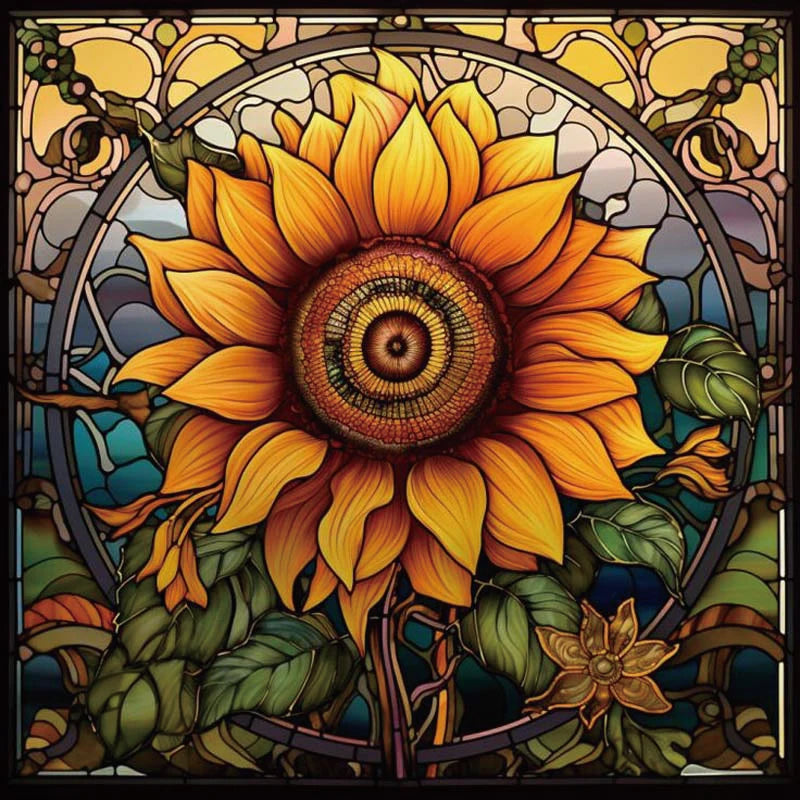 Custom size Window Film Stained Glass Films Frosted Privacy Static Cling Sunflower Sticker Bathroom Skylight Decor