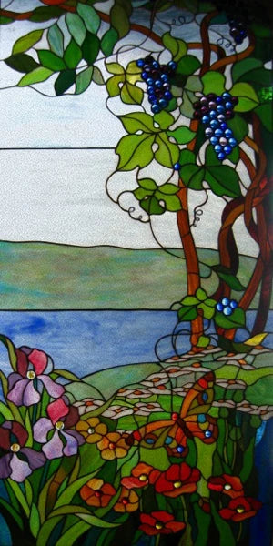 Frosted Stained Glass Window Film, Church Static Cling,Door Sticker,Print SunFlower,Tree,Fruit,Birds,Home Decor, Customized