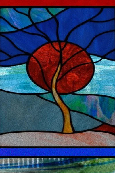 Custom Size Stained Glass Stickers,Static Cling,Frosted Privacy Print Tree, Window Door, Home Decor