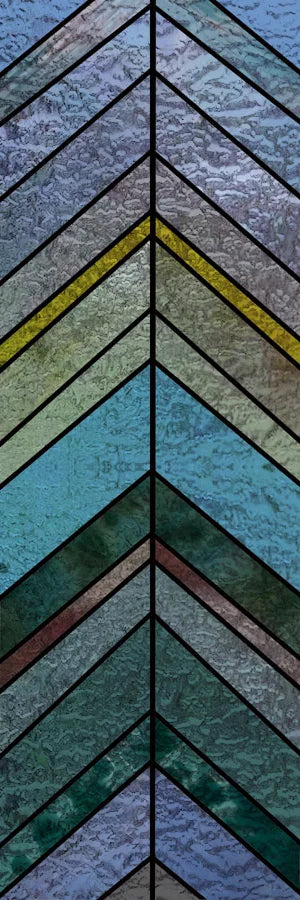 Custom Size Stained Glass Window Film,Frosted Privacy, Static Cling,Retro Rainbow Colors Stickers,Kitchen Bathroom Door, Home