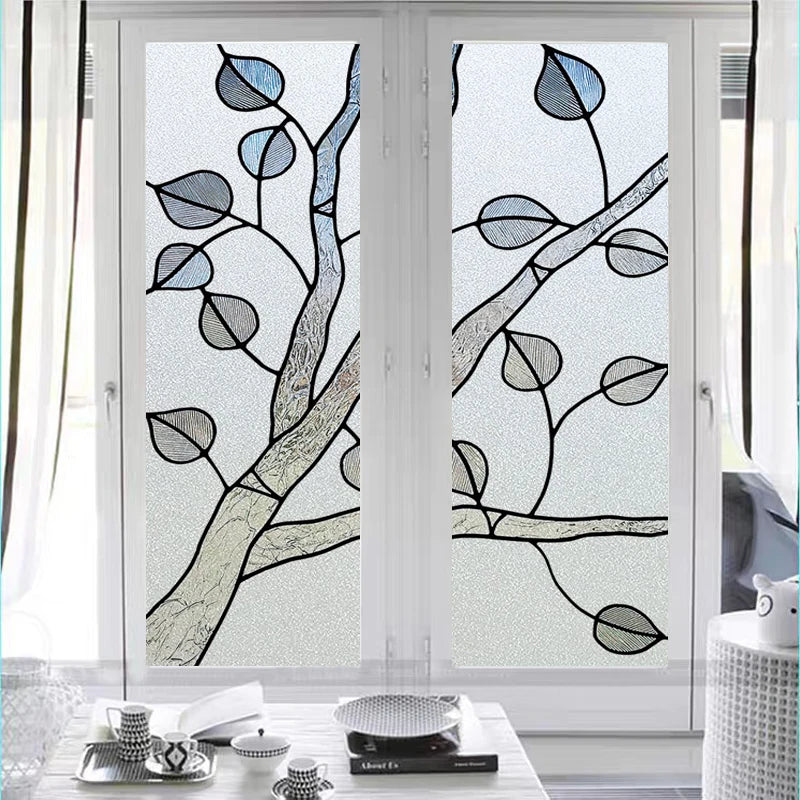 Window Film Frosted Stained Glass Films Church Static Cling Privacy Films Door Sticker Kitchen Office Home Decor Customized