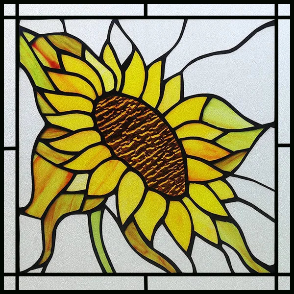 Window Film Frosted Stained Glass Films,Customized Art Deco Design Flowers Static Cling Sticker,Home Decor Foil Window Treatment