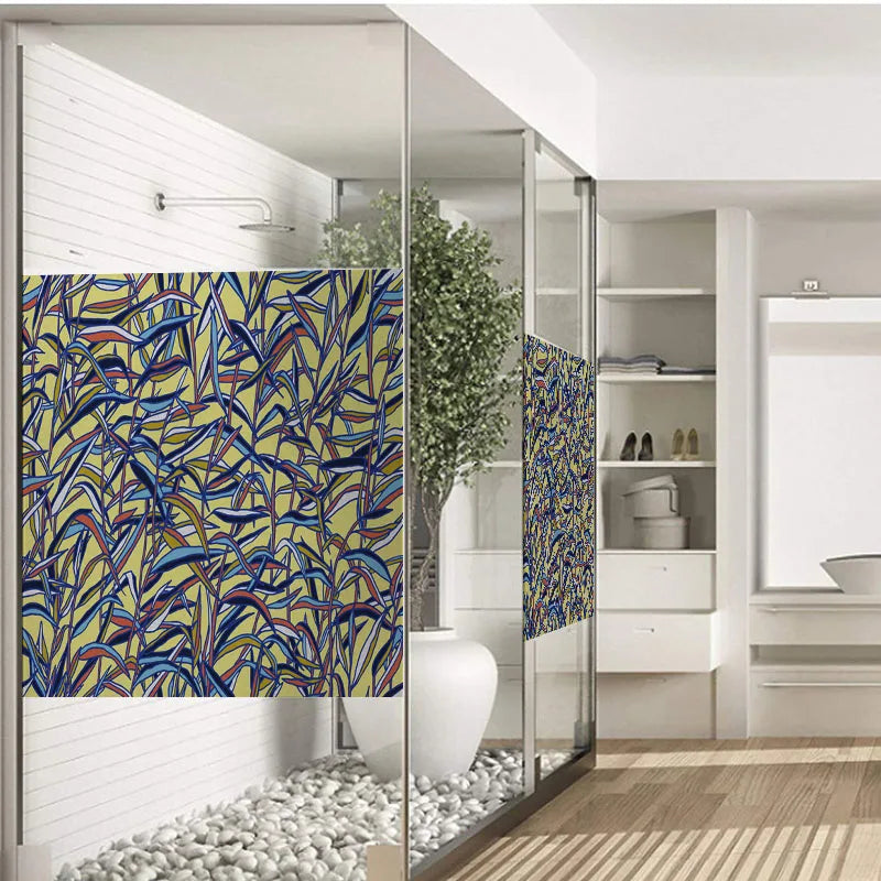 Window Film Frosted Stained Glass Films,Customized Art Decor Design Opaque Static Cling Sticker,Home Decor Foil Window Treatment