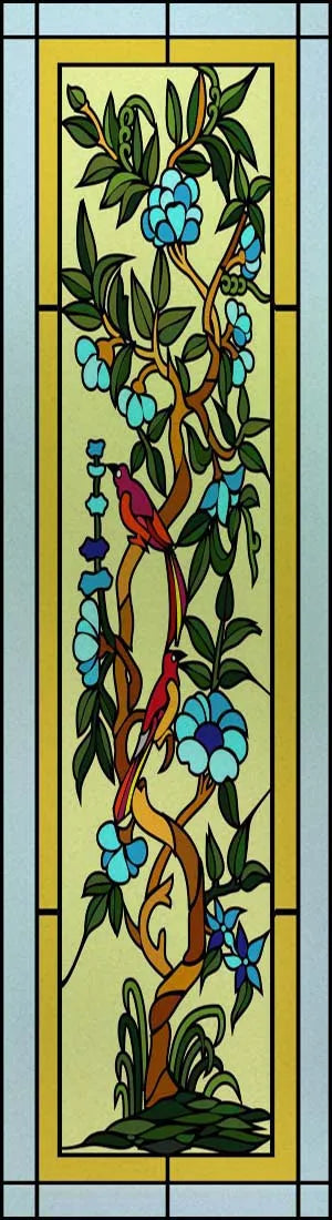 Customized Frosted Stained Glass Window Film, Church Static Cling,Privacy Retro Sticker, for Kitchen, Office, Home Decor