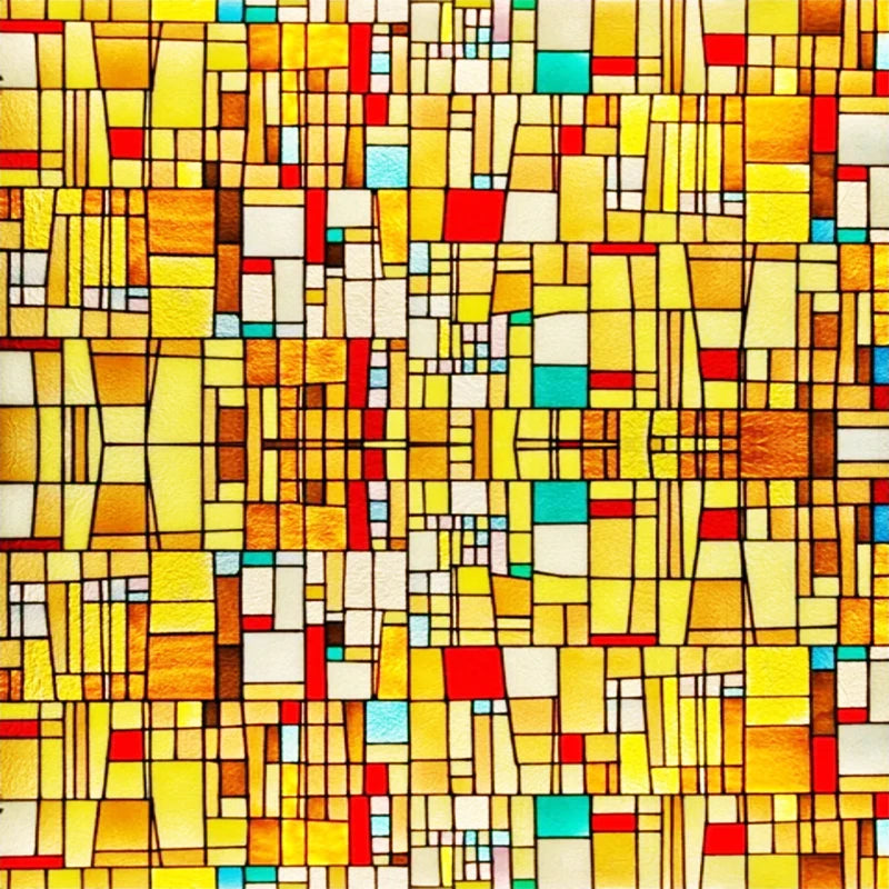 Custom Size Stained Glass Window Film Opaque Frosted Privacy Protection Removable Static Cling Home-Decor Mosaic Window Covering