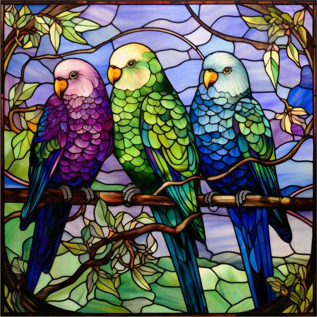 Custom size Window Film Stained Glass Films Frosted Privacy Static Cling Retro Bird Peacock Sticker Bathroom Skylight Decor