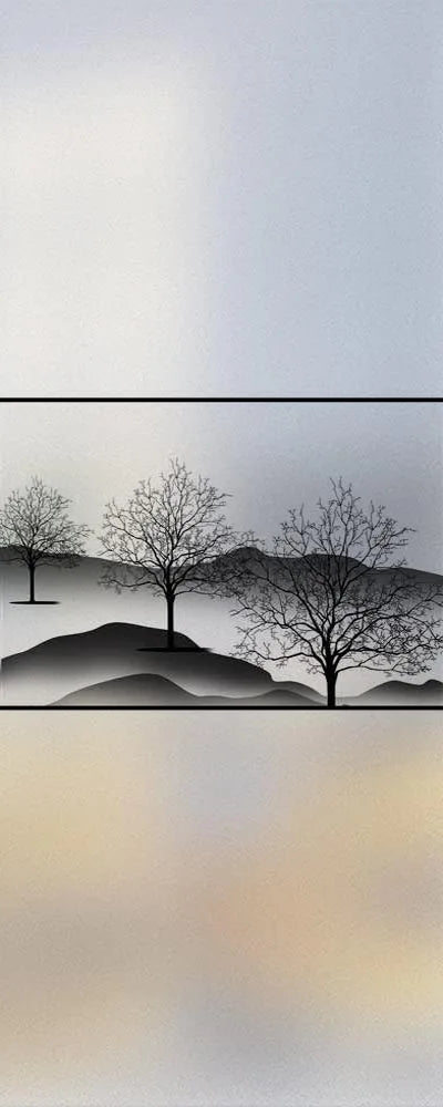 Custom Size Stained Glass Window Film,Frosted Privacy, Static Cling, Door Sticker,Kitchen and Bathroom, Tree Home Decor