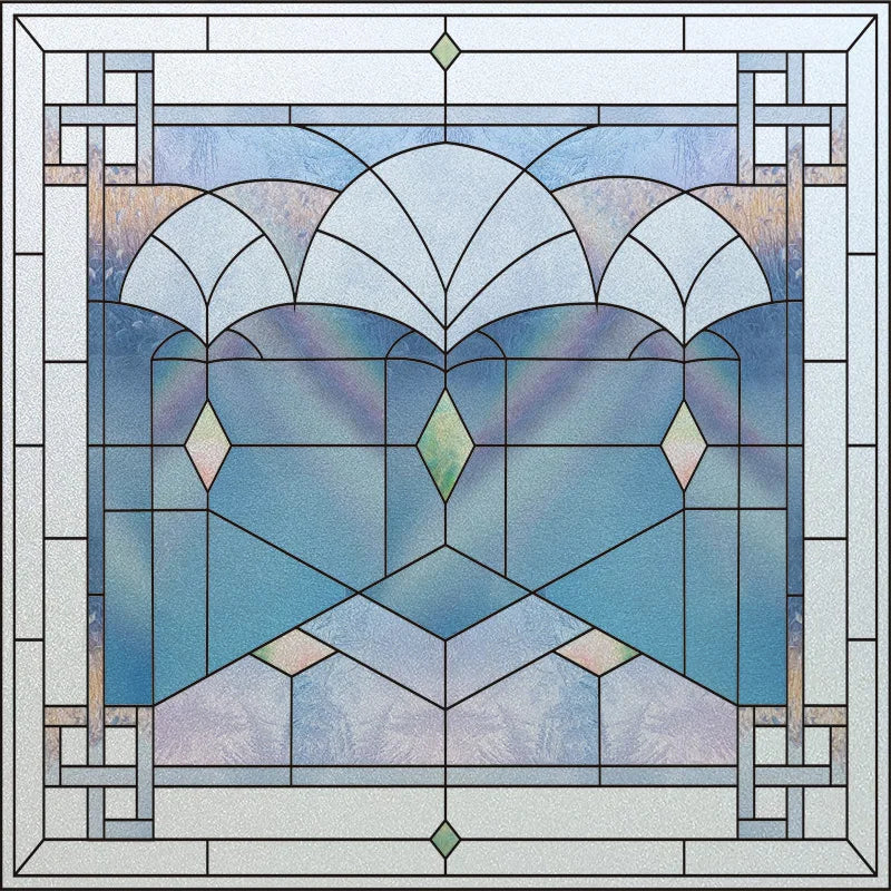 Custom Size Stained Glass Window Film Frosted Privacy Static Cling Retro Prairie Matte Stickers Shower Kitchen Office Home Decor