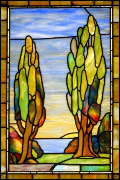 Frosted Stained Glass Window Film, Customized Tiffany Trees, Static Cling Sticker,Bathroom Door, Kitchen, Office, Home Decor