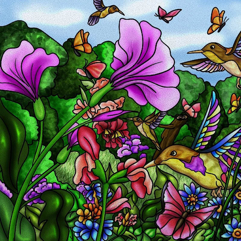 Window Film Frosted Stained Glass Films Static Cling Privacy Door Sticker Kitchen Office Home Decor Birds Peacock Customized