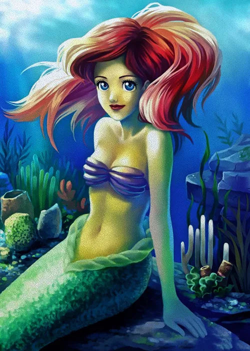 Custom Size Window Stained Glass Films,Mermaid with long hair Picture,Stickers For Bathroom Bedroom Door Office Home Decor