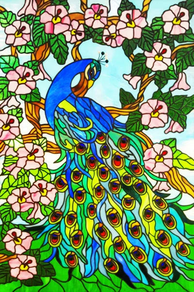 Window Film Stained Glass Stickers,Custom size Static Cling,Frosted Privacy Print Bird,Peacock,Heron,Owl,For Window Home Decor