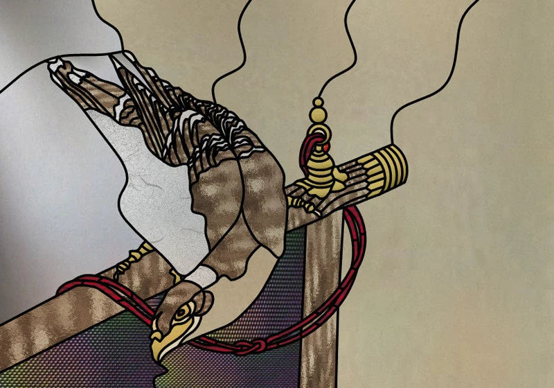 Landscape painting Stained Glass Films Transom/Windows Film Glass Sticker Static Cling Retro Vintage Style Custom Size