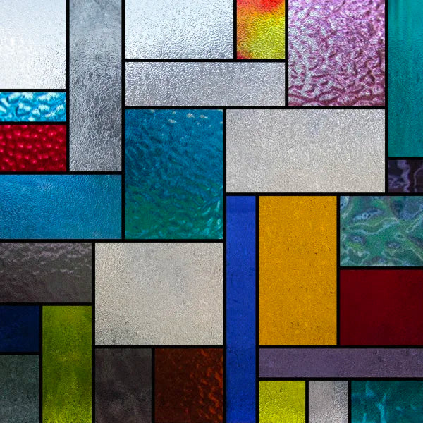 Window Film Frosted Stained Glass Films,Customized Art Design Mosaic Static Cling Sticker,Home Decor Foil Window Treatment