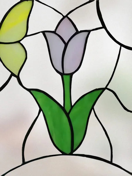 Window Film Stained Glass Films Frosted Static Cling Light-transparent Opaque Privacy Glass Sticker Home Decor Rose Flowers