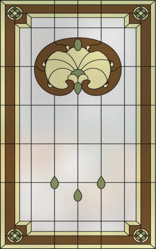 Frosted Stained Glass Window Film, Customized Privacy, Static Cling,Arts and Crafts, Prairie, Art ,Office, Home Decor