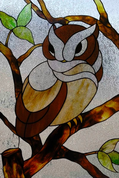 3D Matte Window Film,Stained Glass Decorative Uv Window Sticker,Privacy Frosted Static Cling,Custom size for Glass,Birds,Peacock