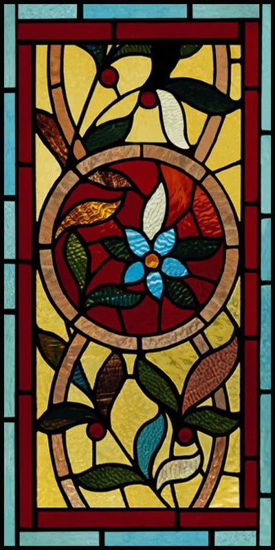 Custom Size Window Film, Stained Glass Stickers, Static Cling, Frosted Privacy, Classic Style, for Window Door, Home Decor