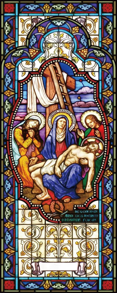 Gothic Rose Window film Glass Films Frosted Stained Window Sticker can do custom size Jesus/Christ Painting