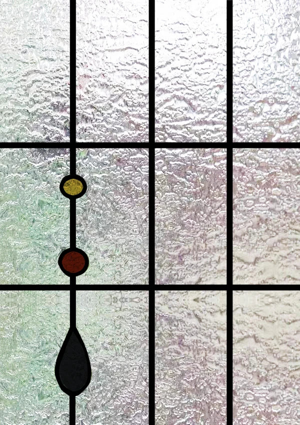 Frosted Stained Glass  Film, 3D Matte,Grid, Transparent,Static Cling,Privacy, Door Sticker,Customized for Office, Home Decor