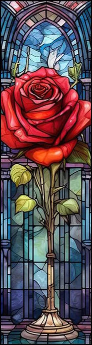 Privacy Windows Film Rose Stained Glass Window Door Stickers No Glue Static Cling Decorative Frosted Window Films Custom size