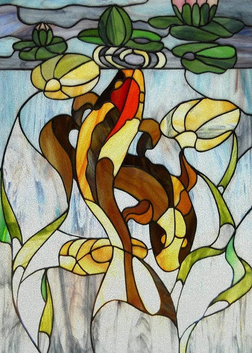 Custom Size Window Stained Glass Films,Cat,Bird,Peacock,Tiger,Fish,Animals Stickers For Bathroom Bedroom Door Office Home Decor