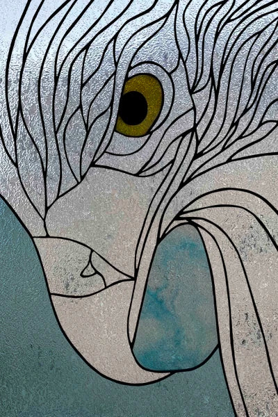 3D Matte Window Film,Stained Glass Decorative Uv Window Sticker,Privacy Frosted Static Cling,Custom size for Glass,Birds,Peacock