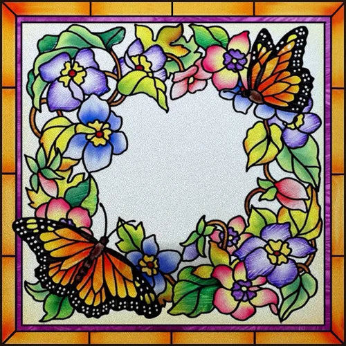 Frosted Stained Glass Film, Customized Art Deco Design, Color Static Cling Sticker,Home Decor Foil, Window Treatment