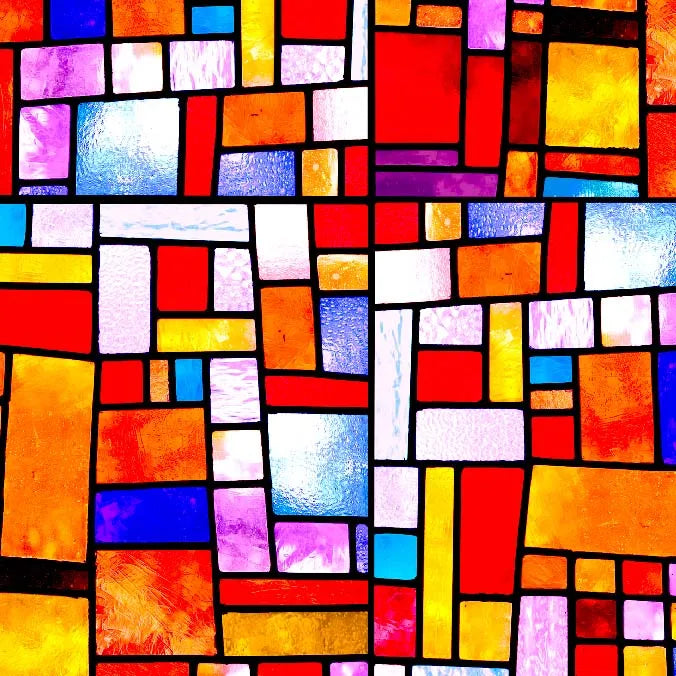 Custom Size Stained Glass Window Film Opaque Frosted Privacy Protection Removable Static Cling Home-Decor Mosaic Window Covering