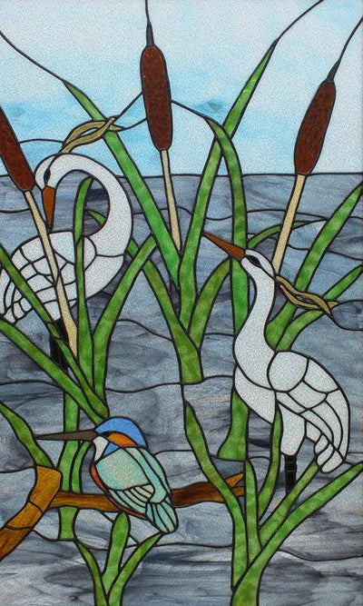 Custom size Glass Films,Stained Glass Stickers Static Cling,Frosted Privacy Print Dragonfly Butterfly for Window Door Home Decor