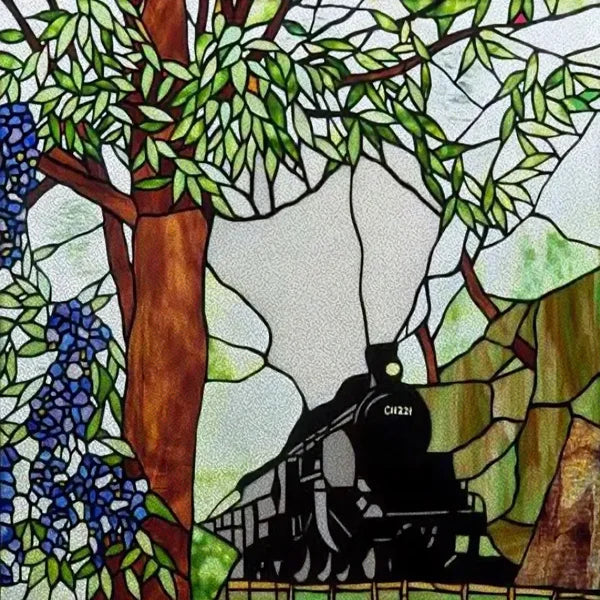 Window Film Stained Glass Films Static Cling Stickers for Bathroom Kitchen Office Home Decor,Tree,Animal,Custom fit to any Size