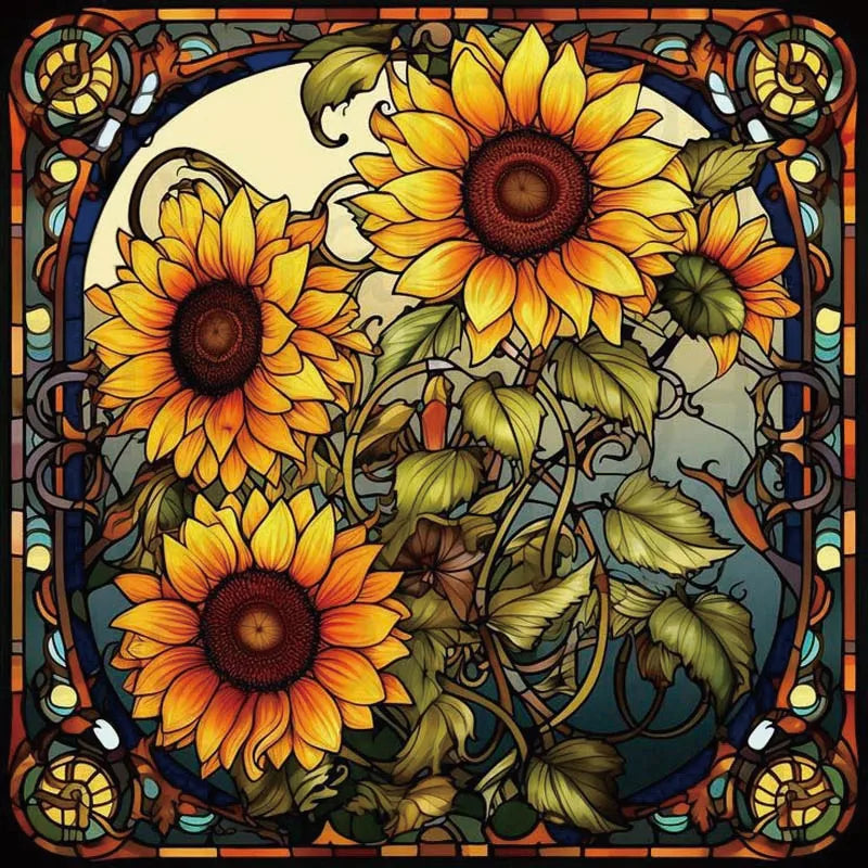 Custom size Window Film Stained Glass Films Frosted Privacy Static Cling Sunflower Sticker Bathroom Skylight Decor