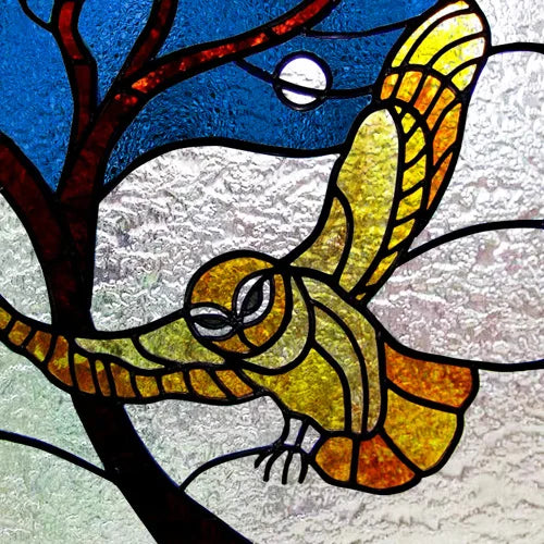 Custom Size 3D Matte Window Film, Stained Glass Decor, Window Sticker, Privacy Frosted Static Cling,Hom Decal, Animal Cat, Bird