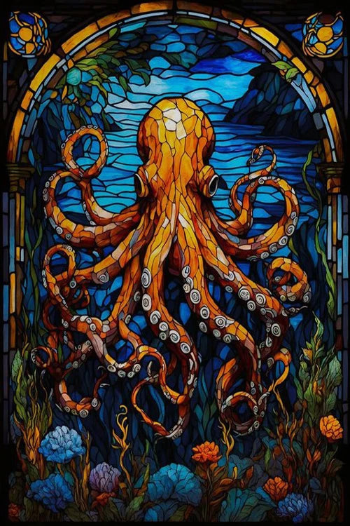 Custom Size Window Stained Glass Films,Fish,Sea World Stickers For Bathroom Bedroom Door Office Home Decor