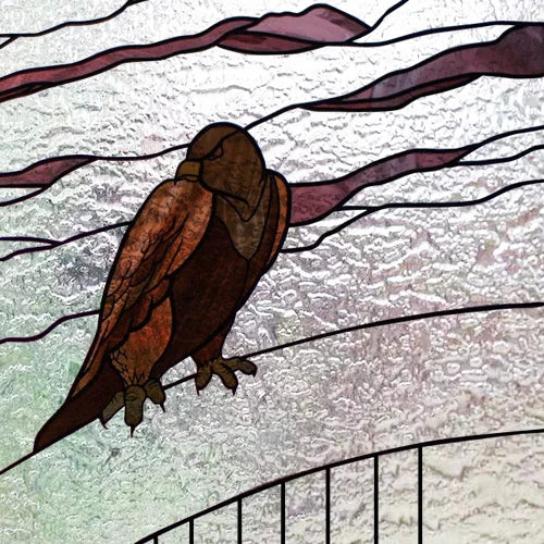 Custom Size 3D Matte Window Film, Stained Glass Decor, Window Sticker, Privacy Frosted Static Cling,Hom Decal, Animal Cat, Bird