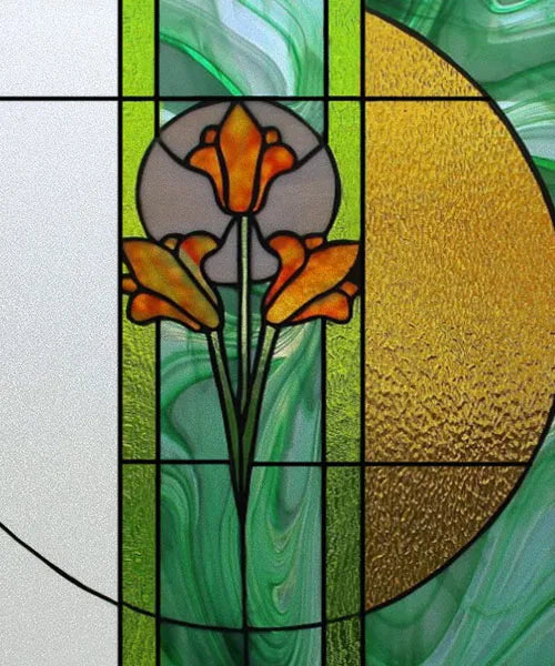 Custom size Glass Films Stained Glass Stickers Static Cling Frosted Privacy PVC Print Flower,Cat,Fish For Window Door Home Decor