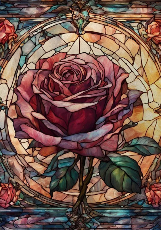 Window Film Frosted Stained Glass Films,Customized Art Design Static Cling Sticker,Rose Flower Home Decor Foil Window Treatment