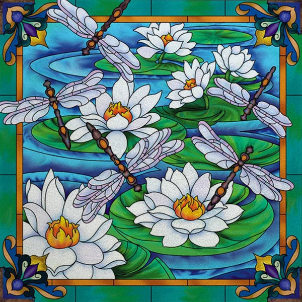 Stained Glass Window Film, Custom Size, Static Cling, Frosted,Cat, Bird, Rabbit Print, Door, Home Decor